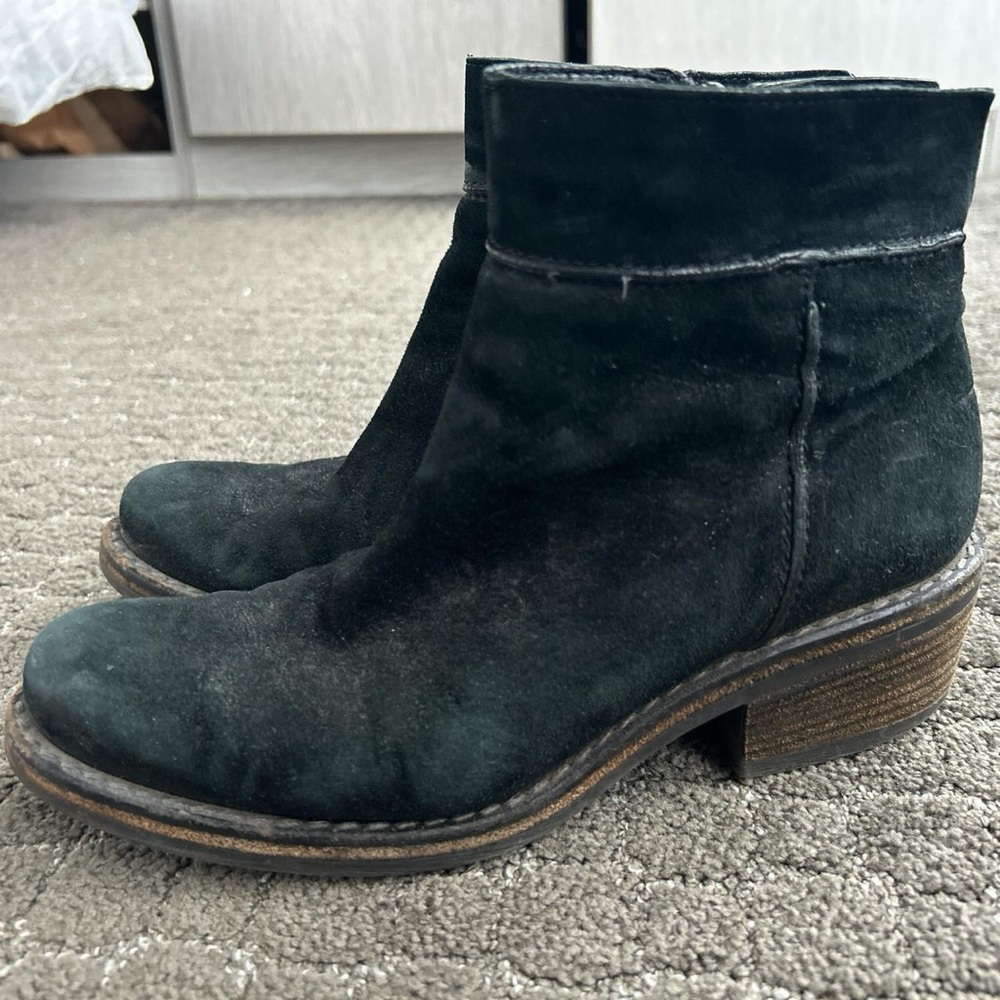 Women's Black Suede Ankle Boots